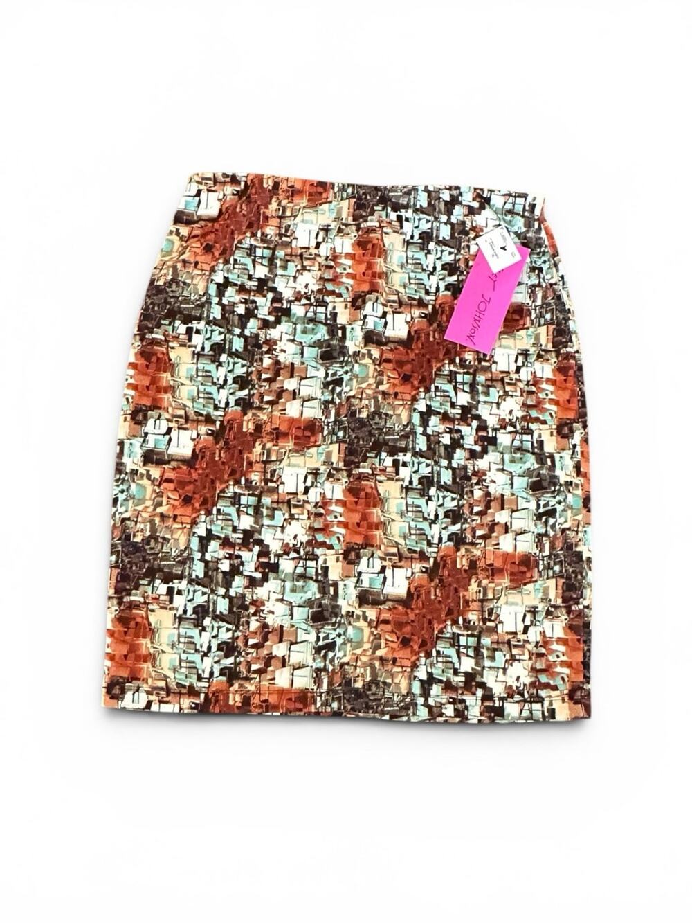 Betsey Johnson Pencil Straight Skirt XL NWT Multi Print Abstract Modern FF01K51B